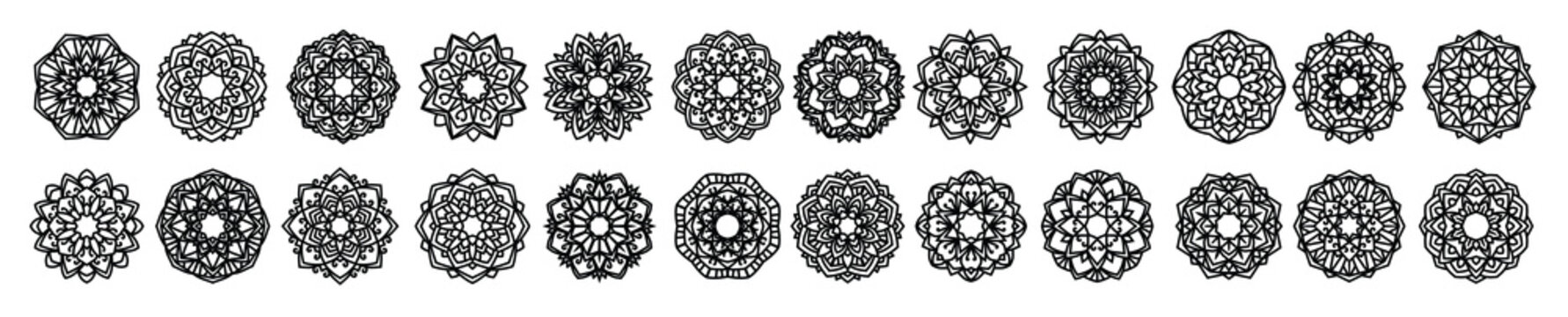 lotus vector mandala vector template set for cutting and