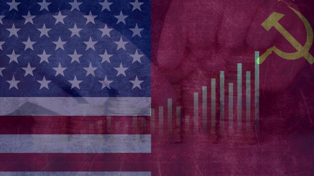 America versus China trade war illustration. Economic tension and trade war between the two global powers