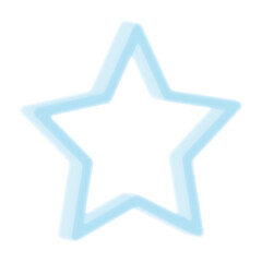 Obraz premium 3D Star Outline Icon Symbol in Light Blue Color for App UI Web Interface Rating Favorite Review High Quality 3D Icon Illustration Transparent Background