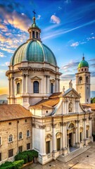 Obraz premium Historic Brescia Cathedral stands tall in Italys picturesque landscape