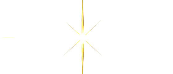 Brillo dorado radiante tipo estrella con destellos lineales y efecto de lente elegante para composiciones creativas y decoraci&oacute;n digital de lujo.