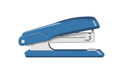 Blue office stapler, a common stationery tool for fastening papers together