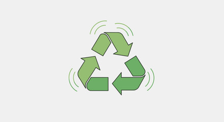 Obraz premium Vibrant green recycling symbol illustration emphasizing environmental sustainability and circular