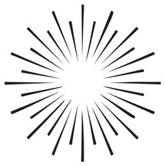 Obraz premium Radiating Sunburst Lines Bursting From Center Graphic Element