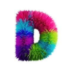 Fototapeta premium Vibrant and colorful furry letter b with a rainbow gradient effect