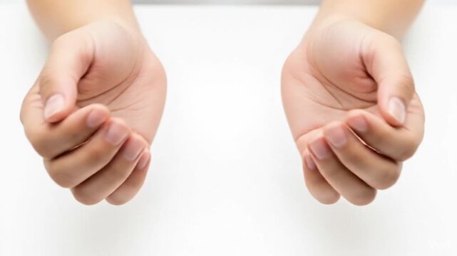 Cupped hands offering something with open palms up