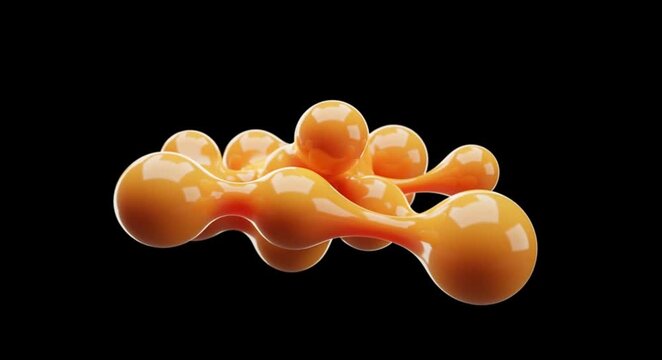 abstract surreal video loop of rubbery 3d blobs stretching and snapping in a minimal space
