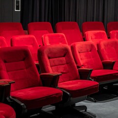 Obraz premium Red velvet movie theatre seats