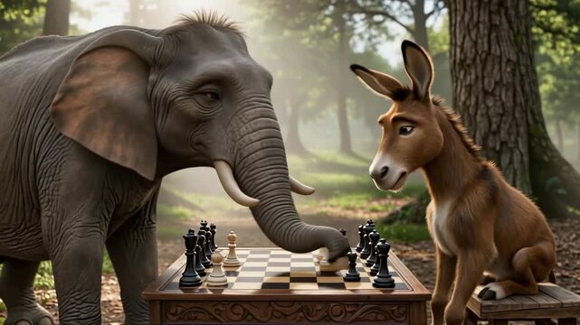 Elephant vs Donkey: The Ultimate Forest Chess Battle!