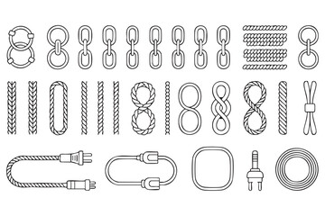 Twisted rope braid pictograms for nautical and climbing design © Icon Nest