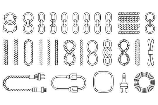 Twisted rope braid pictograms for nautical and climbing design