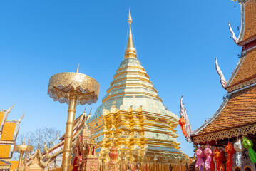tourist attractions of interest, The most beautiful Viewpoint Wat phra that doi suthep ,Buddhist temple in chiang mai, Thailand 