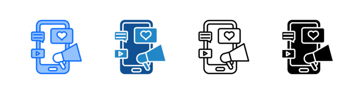 Social Media Marketing Multiple Style Icon Set 