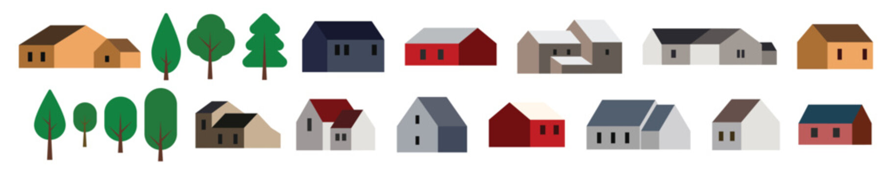 houses and building set building and urban house illustration
