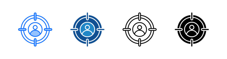 Target Customer Multiple Style Icon Set 