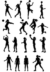 Silhouette Volleyball: Dynamic Movement