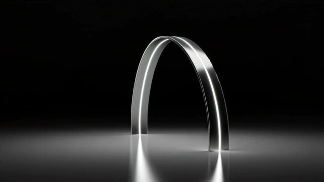 Clear Glass Arch Standing on Surface.