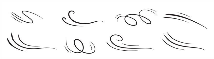 Obraz premium curve wind abstract air flow black wavy line breeze and