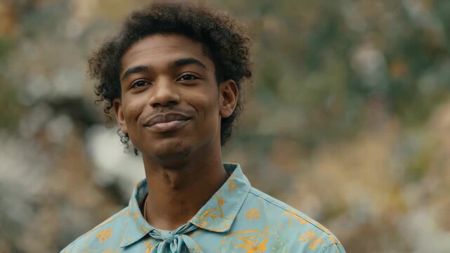 Close-up of a smiling black man