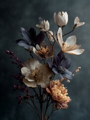 Elegant Floral Arrangement on Dark Background