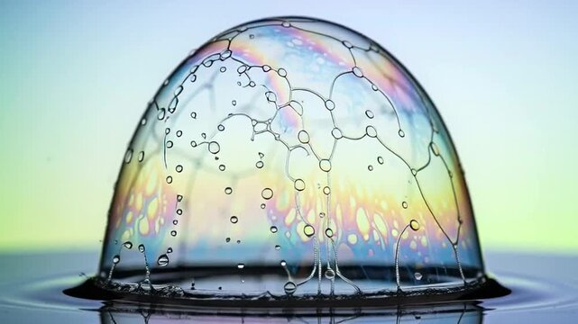Soap Bubble Popping Slow Motion Macro.
