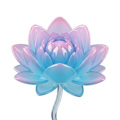 Fototapeta premium Ethereal glowing blue lotus flower with translucent petals and soft lighting effects
