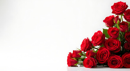 Romantic Gesture, Red Roses, Floral Arrangement, Studio Background, Emotive Setup, Close-Up View, Love and Affection Concept