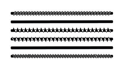Obraz premium Various black metal springs and arrows on white background