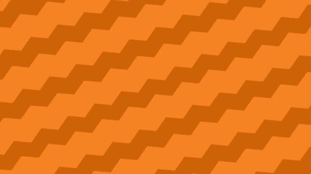 Orange diagonal wavy line zigzag seamless stripe pattern animation background