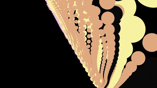 Abstract Circular Dot Pattern Swirl in Black and Peach.