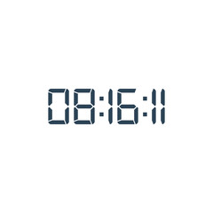 LED digital clock number for counter or calculator mockup design