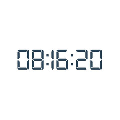 LED digital clock number for counter or calculator mockup design