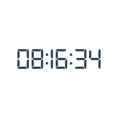 LED digital clock number for counter or calculator mockup design