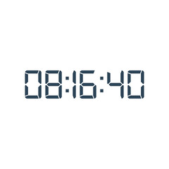 LED digital clock number for counter or calculator mockup design