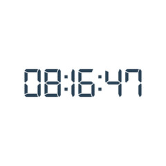 LED digital clock number for counter or calculator mockup design
