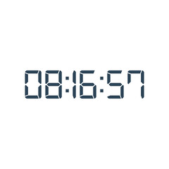 LED digital clock number for counter or calculator mockup design