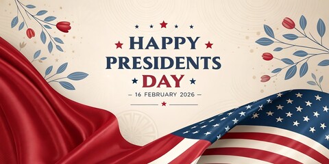 Fototapeta premium Celebrating the spirit of patriotism and unity on happy presidents day with the american flag