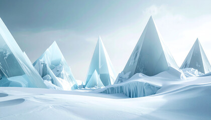 arctic tones with glacier teal, polar white, and frosted grey arranged