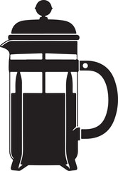 Obraz premium Minimalist french press coffee maker icon isolated on white background