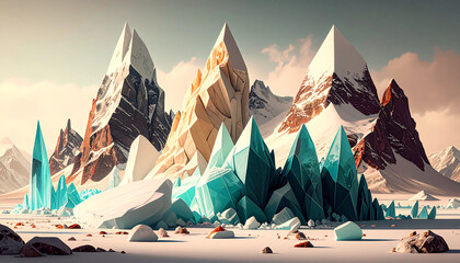 arctic tones with glacier teal, polar white, and frosted grey arranged