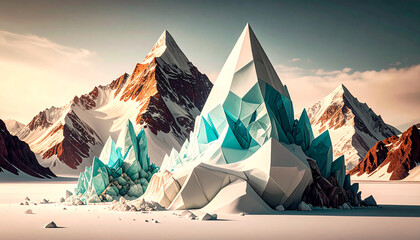 arctic tones with glacier teal, polar white, and frosted grey arranged