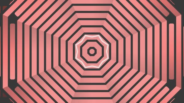 Geometric concentric pink spiral patterns create hypnotic optical illusion video.
