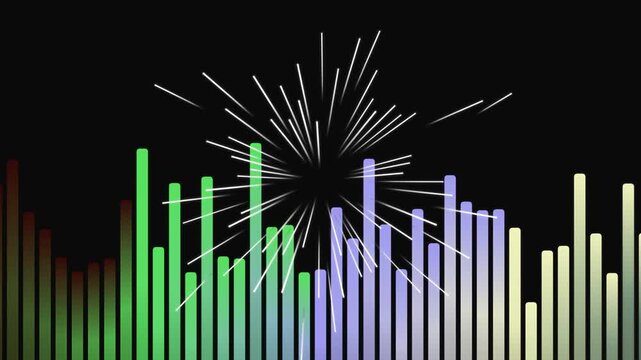 Dynamic Neon Music Visualization With Colorful Spectrum Bars.