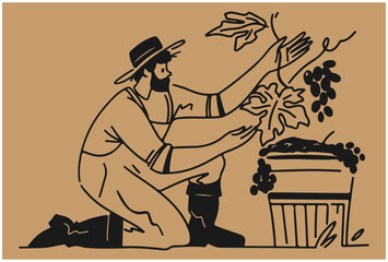 line art illustration design vector drawing