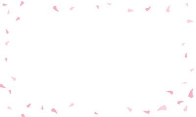 ピンクの花びらが舞うシンプルなフレーム