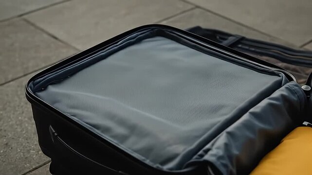 Packing for a Trip - Suitcase Interior Close-Up.