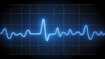 Electrocardiogram displaying a human heartbeat pattern on a medical monitoring screen