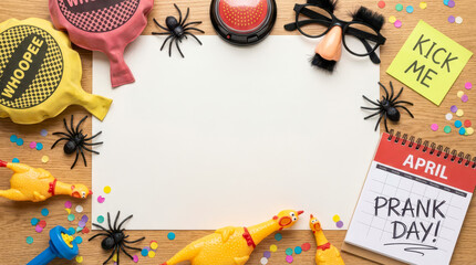 Prank for copy space with realistic style april fools day joke funny