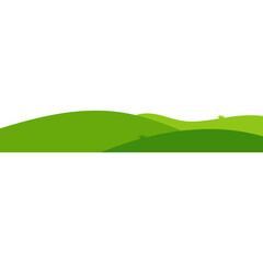 Obraz premium Green Rolling Hills Landscape Illustration