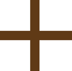 wooden cross on a white background